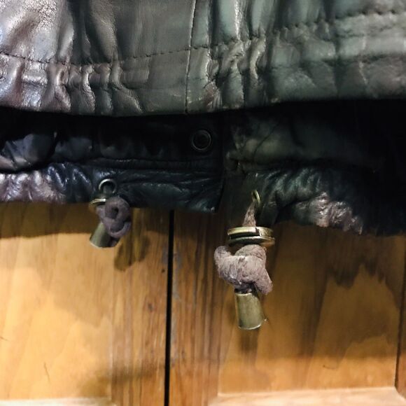 Vintage 90s Jacqueline Ferrar Soft Leather Coat Women's Large Brown Hooded Zip - Picture 13 of 13